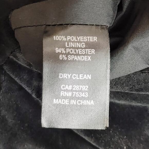 Amaryllis Velvet Peplum Jacket Faux Pearl Buttons Long Sleeve Black Womens XS - Picture 6 of 6